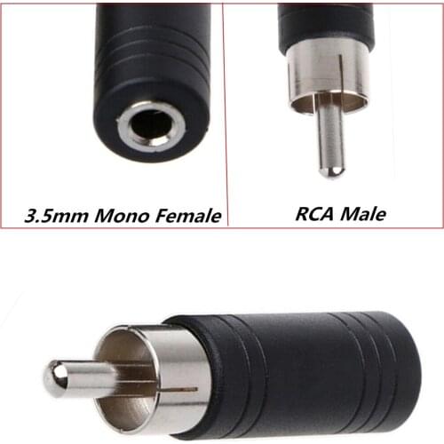 3.5mm Mono Jack (Female) to RCA Plug (Male) Adapter