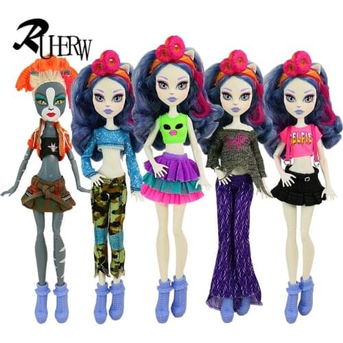 5 Pcs / lot New Quality Dress for Monster High Doll Clothing Set Soft Casual Wear Handmade Clothes Outfit Free shipping