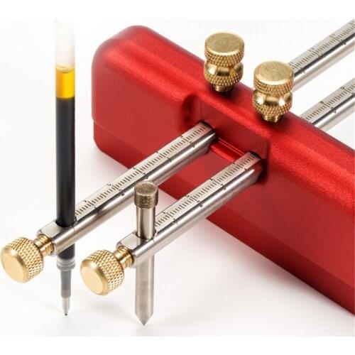 Aluminum Alloy Woodworking Marking Gauge Wood Scribe Mortise Gauge DIY Woodworking Scribing Tool Red Dual Needles