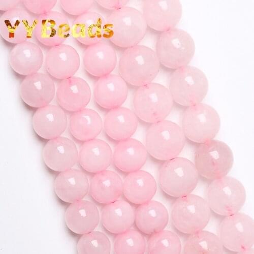 100% Natural Rose Pink Crystal Quartz Beads Round Loose Charm Beads For Jewelry Making DIY Bracelet Women Necklace 4 6 8 10 12mm