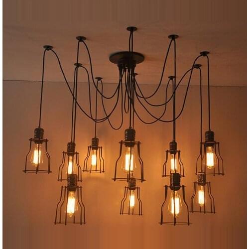 Loft Black Iron Corridor Pendant Light industrial Style Dining room Hanging Light Restaurant Bedroom Balcony Pendant Lamp