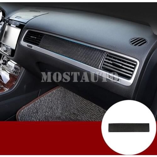 For VW Touareg Carbon Fiber Dashboard Glove Box Molding Trim Cover 2011-2018 1pcs Car Accessories Interior Car Decor Car Trim