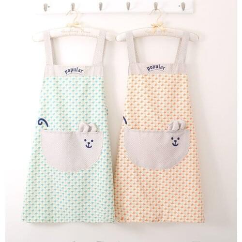 Apron 2021 New Female Summer Thin Section Breathable Beautiful Home Kitchen Cooking Strap Waterproof and Oil-proof