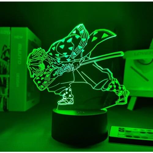 Anime Light Demon Slayer Agatsuma Zenitsu Acrylic Led Night Figure for Kid Child Bedroom Decor Cool Kimetsu No Yaiba Lamp Gift