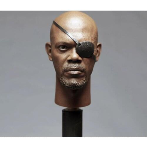 1/6 Scale Commander of the SHIELD Nick Fury Secret of the left eye Man Head Sculpt Version Head Carving Headplay for 12'' Figur