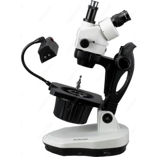 Jewel Gem Stereo Zoom Microscope--AmScope Supplies 3.5X-45X Advanced Jewel Gem Stereo Zoom Microscope