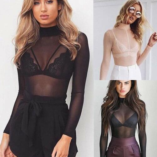 Fashion Women Casual Loose Transparent Tops Clothes Ladies Clothing Tops Women Long Sleeve Shirts