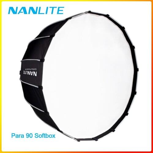 Nanlite Para 90 SB-PR-90 Softbox with grid Bowens Mount for Forza 300 Forza 500 P-100 P-200 90cm Diameter 65m Deep