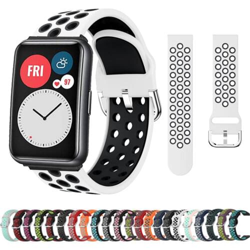 Silicone band For Huawei Watch Fit Strap 20mm Accessories Watchbands adjustable Bracelet For Huawei Watch Fit Wristband strap