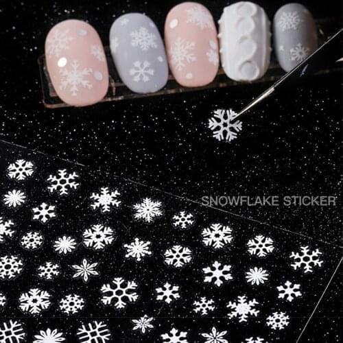 1 sheet Snowflake Steam White Parts Style Nail Sticker 3D Nail Art Sticker Time Manicure DIY Nail Tips Art