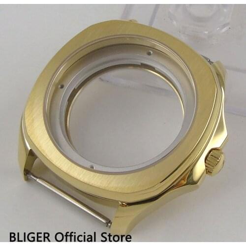 Sapphire Glass 40MM Golden Plated Sterile Stainless Steel Watch Case Fit For ETA 2836 MIYOTA 8215 Automatic Movement C4