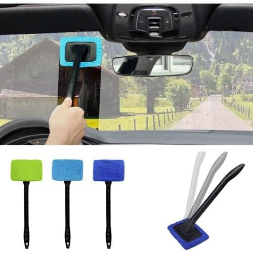 Car Window Cleaner Brush Kit Windshield Wiper Microfiber Wiper Cleaner Cleaning Brush Auto Cleaning Wash Tool With Long Handle