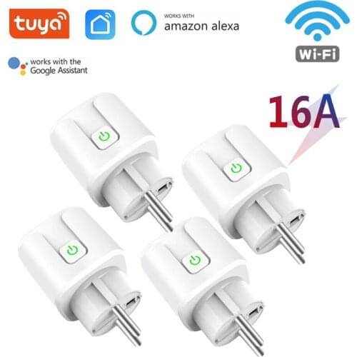 WiFi Smart Plug 16A EU Socket Tuya Smart Life APP Work With Alexa Google Home Assistant Voice Control Power Monitor Timing