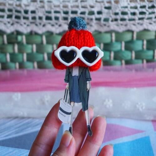 Diy Special Acrylic Brooch High Quality Woman Girl Fashion Badges Pins Collar Lapel Pins On Backpack Friend Gifts