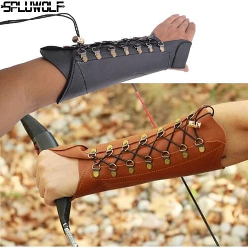 PU Leather Archery Arm Guard Handguard Hunting Shooting Safety Protection