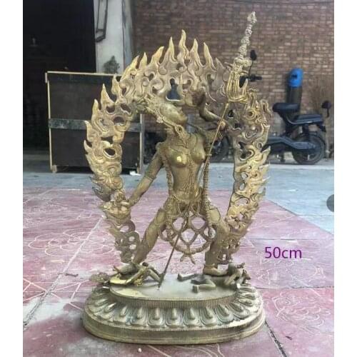 50cm god buddha statue 100% real Brass