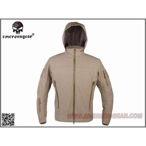 EMERSON Outdoor Light Tactical Soft Shell Jacket Hooded Breathable perspiration Dark Earth EM6873D