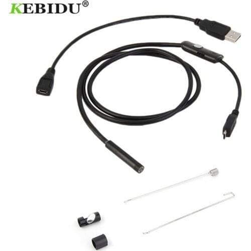 Kebidu USB Endoscope Phone Endoscope 720P HD Borescope Snake Inspection Tube Video Camera Waterproof 6 LED 1m 7mm Newest