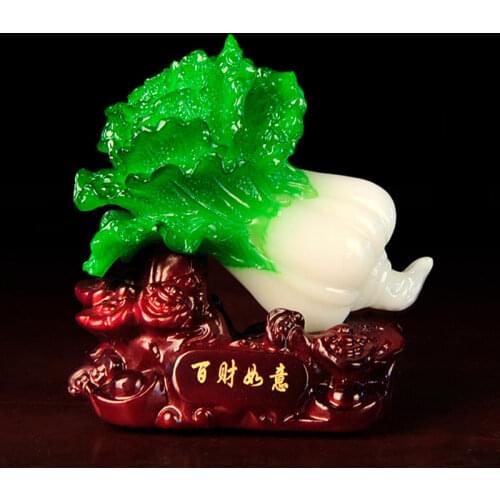 WSHYUFEI Housewarming New Home Gift Jade Cabbage Figurines lucky Mascot Ornaments Office Home Decoration Accessories