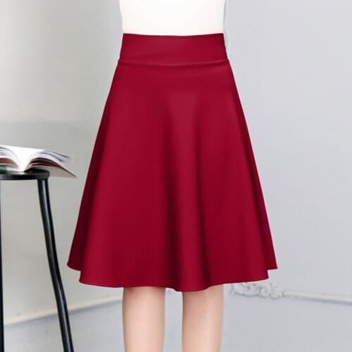 Mid Length Skirt Shorts Skirts Womens Summer A Line Sun School High Waist Pleated Skirt Female Korean Elegant Skirt