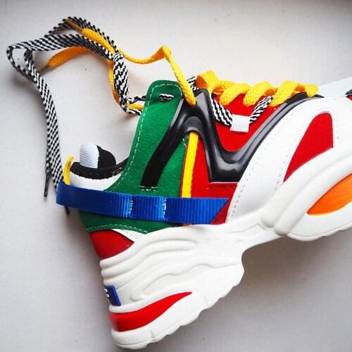 Weweya New Mesh Women Casual Shoes Female Fashion Chunky Sneakers Lace Up High Leisure Increasing Height Unisex Footwear