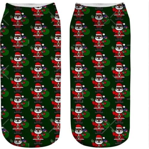 Womens socks kawaii african black santa claus Printed Socks Woman harajuku Happy Funny Novelty cute girl gift Socks for women