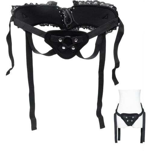 IKOKY Strap On Dildos Bondage Strapon Penis With O-ring Adjustable Corset Style Sex Toys for Women Lesbian Masturbator