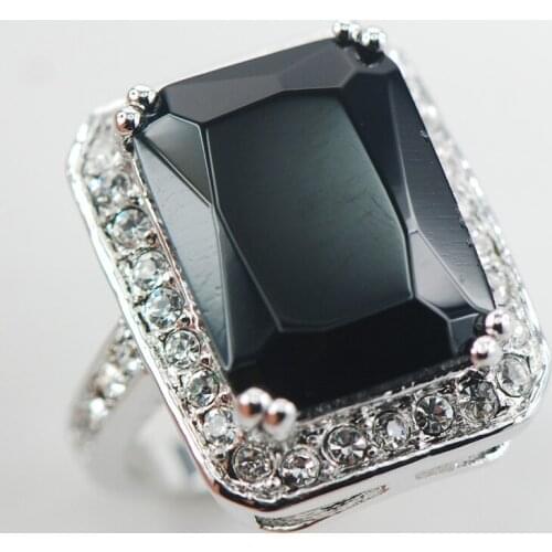 Black Onyx Fashion Women 925 Sterling Silver Ring F893 Size 6 7 8 9 10