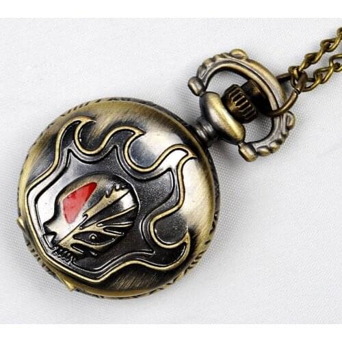 10pcs/lot Steampunk face mask Quartz Pocket Watch Necklace Christmas cosplay birthday promotion nostalgic