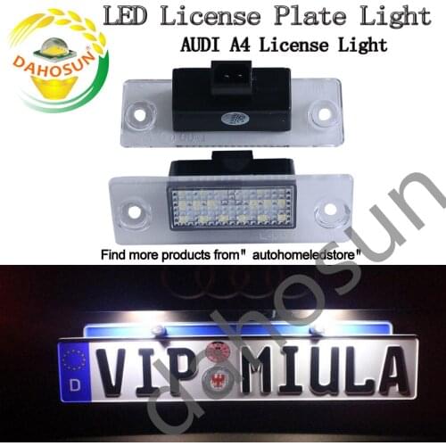 2Pcs Dahosun White LED License Plate Lamp Error Free 18 SMD LED Automobile Tail Light For Audi A4 B5 1995-2001