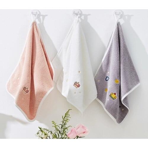 2pcs Cotton Face Towel Kitchen Hand Towel Cleaning Household Towel Hotel Salon Sauna Wash Cloth Couple Children Kids Gift T24