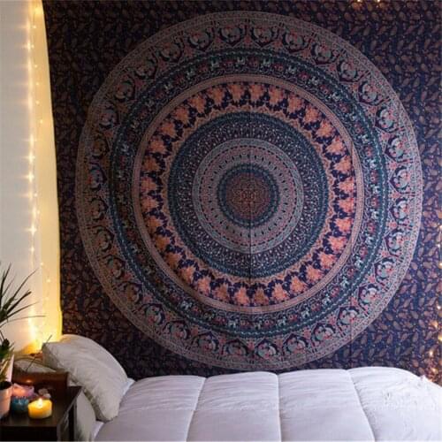 200X150CM Large Hanging Wall Tapestry Indian Mandala Carpet Psychedelic Tapestry Elephant Boho Decor Dorm Mattress Beach Blanket