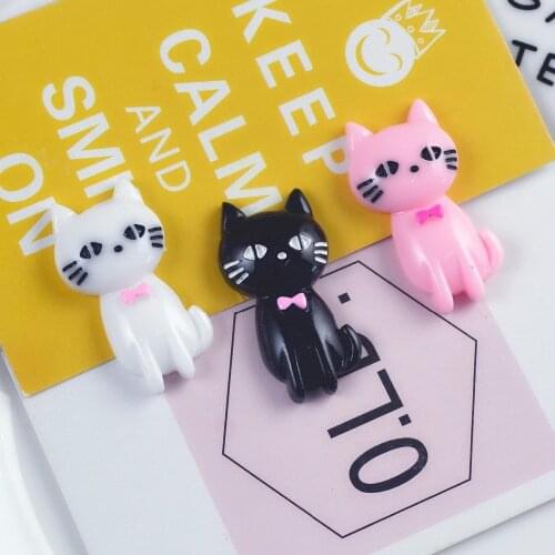 300pcs/lot 16X32mm Kawaii Resin Cartoon Cat Cabochon Flatback For Kids DIY HeadClip Scrapbooking Craft Home DIY Favor