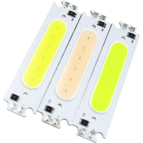 LED Long strip COB Lamp Plate 2W Rectangular Lamp Beads for 12V Battery Modified Light Cob Light Source 5pcs