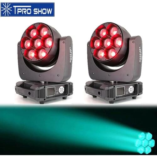 7x40W Bee Eye Beam Moving Head Zoom RGBW LED Lyre Wash Professional DJ Equipment Dmx512 For Wedding Club Stage Lighting Effect