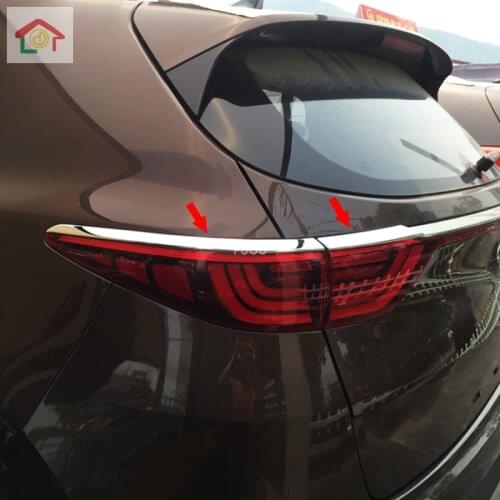 Car rear tail eyebrow Light lamp detector frame stick styling ABS Chrome cover trim molding for Kia Sportage KX5 2016 -2020