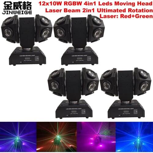 Free Shipping 4pcs/Lot 2in1 Laser Ultimated Rotation Beam Moving Head Light LED 150W RGBW Beam Stage Dj Disco Laser Show