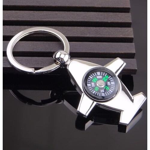 FREE shipping by FEDEX 100pcs/lot Metal Plane Shaped Keyrings Compass Keychains Custom LOGO for Event Gifts