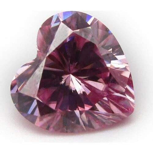 Free Fire Size 6.5mm 8mm Synthetic Gemstone Heart Cut Pink Moissanites Loose Moisanite Diamonds