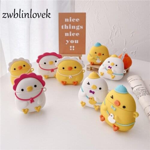 3d cute hat duck case for airpods 1 2 pro box soft silicone wireless bluetooth headset protective cover accessories with hook