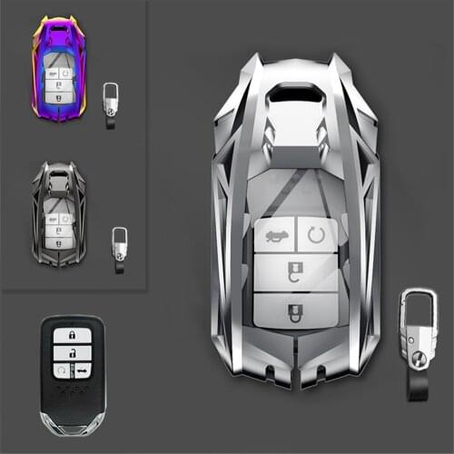 Zinc Alloy Remote Start Car Key Fob Case Holder Protector Auto Accessories For Honda Civic Ridgeline Accord CR-V HR-V 2016-2018
