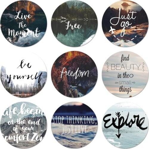 Scenary Travel Breathe On The Way Custom Icons Pins Badge Decoration Brooches Metal Badges For Backpack Decoration 58mm