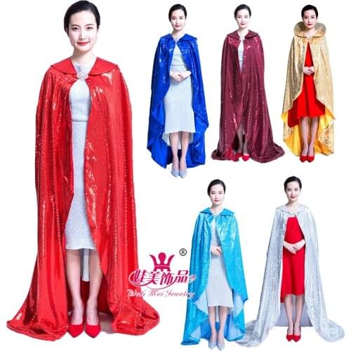 Adult Halloween sequined long cloak costume to participate in the beauty pageant prom or any performance sequin 160 cm cloak dif