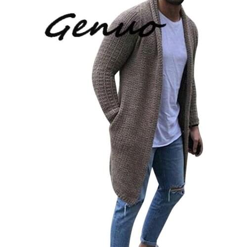 Genuo 2020 Casual Solid Men Cardigan Streetwear Long Sleeve Knitted Sweaters Autumn Mens Slim Fit Sweater Overcoat Plus Size 3XL