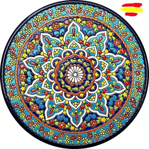 Ceramic plate 29 cm/11.4 inch diameter - Spanish ceramic - enameled up handmade - Made in Spain - MIJASCERAMIC
