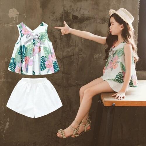 Fashion Summer Girls Outfits 2021 Kids Clothing Set Baby Girl Sleeveless Princess Children Clothing Sets 3 4 6 7 8 9 10 12 years