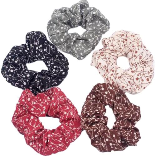 Summer Girl Small Floral Hair bands Width Hair Ties Gum For Women Fascinator Ribbon Scrunchies Fashion Hairbands Accessories