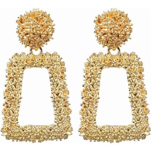 LUSION Small Size Vintage Earring women gold color Geometric statement earring metal Silver earing Hanging fashion jewelry trend