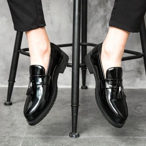 Men Luxury italian style Oxford New Men Dress bow Shoes Shadow Patent Leather Luxury Vogue Groom Wedding Shoes jkm8