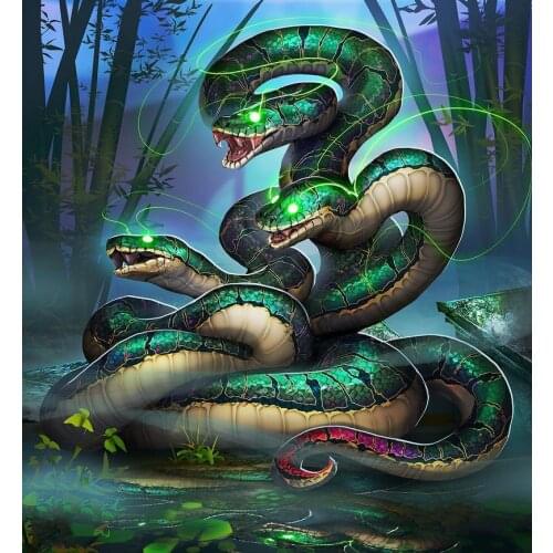 JMINE Div 5D Snake Bamboo Full Diamond Painting cross stitch kits art High Quality Animal 3D paint by diamonds